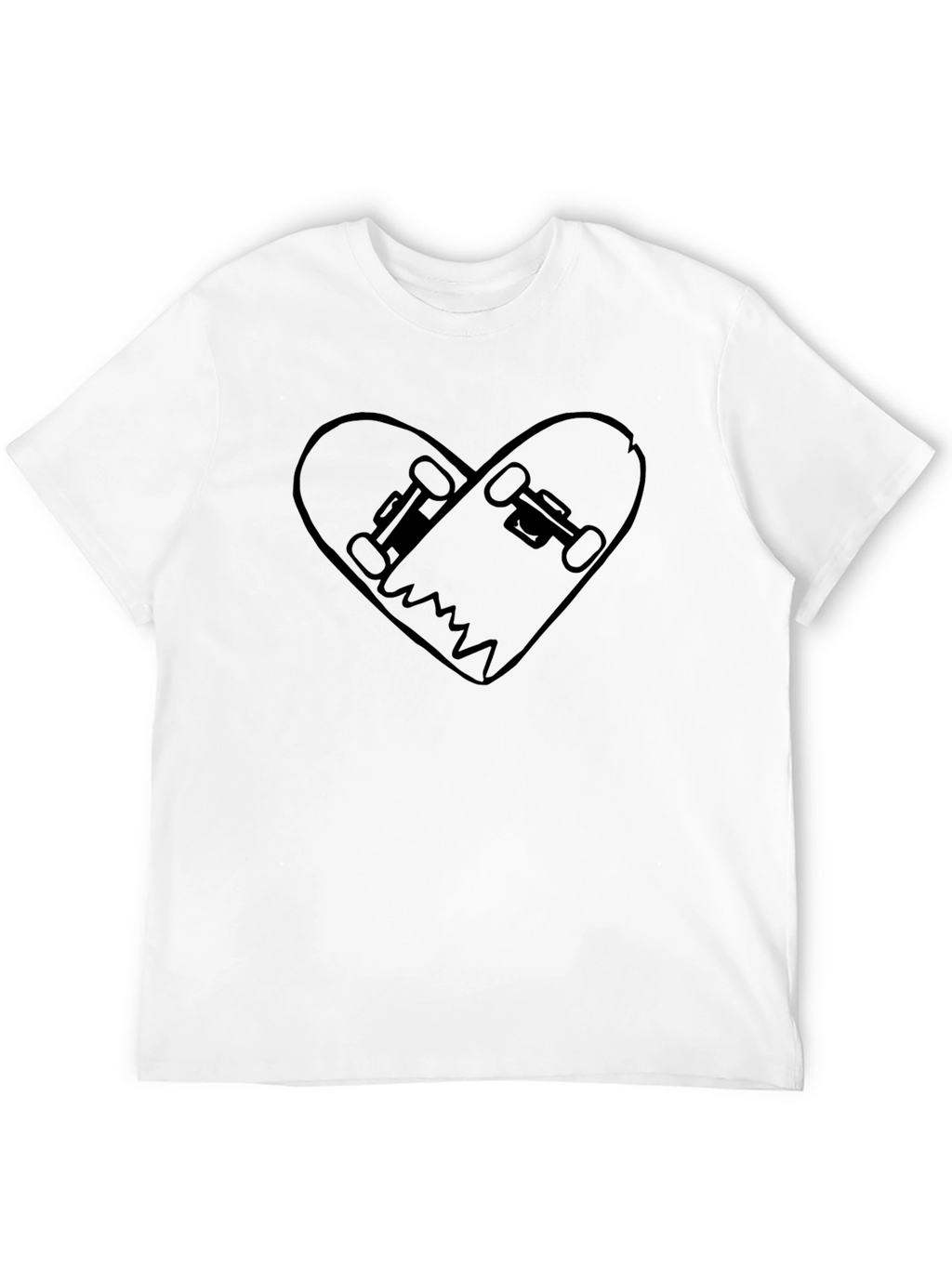 Skateboard Heart Graphic Tee - Black