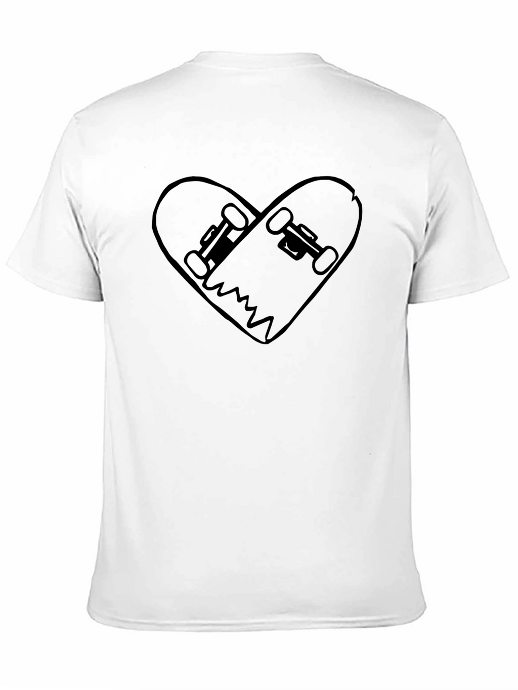 Skateboard Heart Graphic Tee - Black