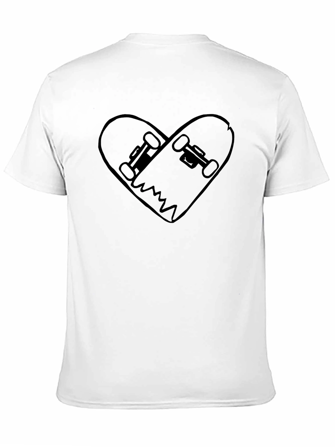 Skateboard Heart Graphic Tee - Black