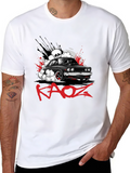 Kaos Car Graphic Print Black T-Shirt