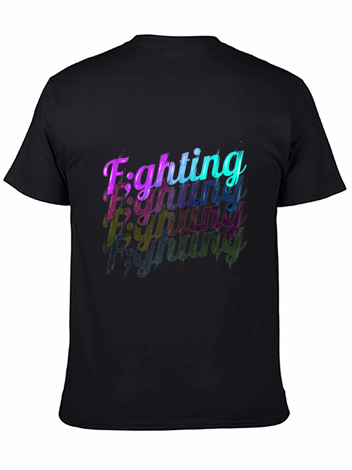 Fighting Graphic Black T-Shirt