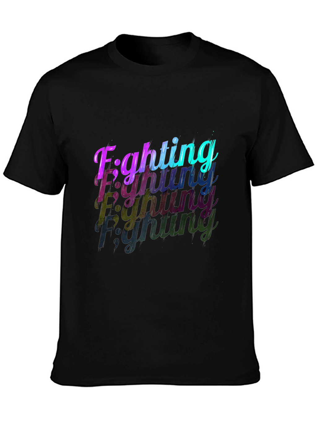 Fighting Graphic Black T-Shirt