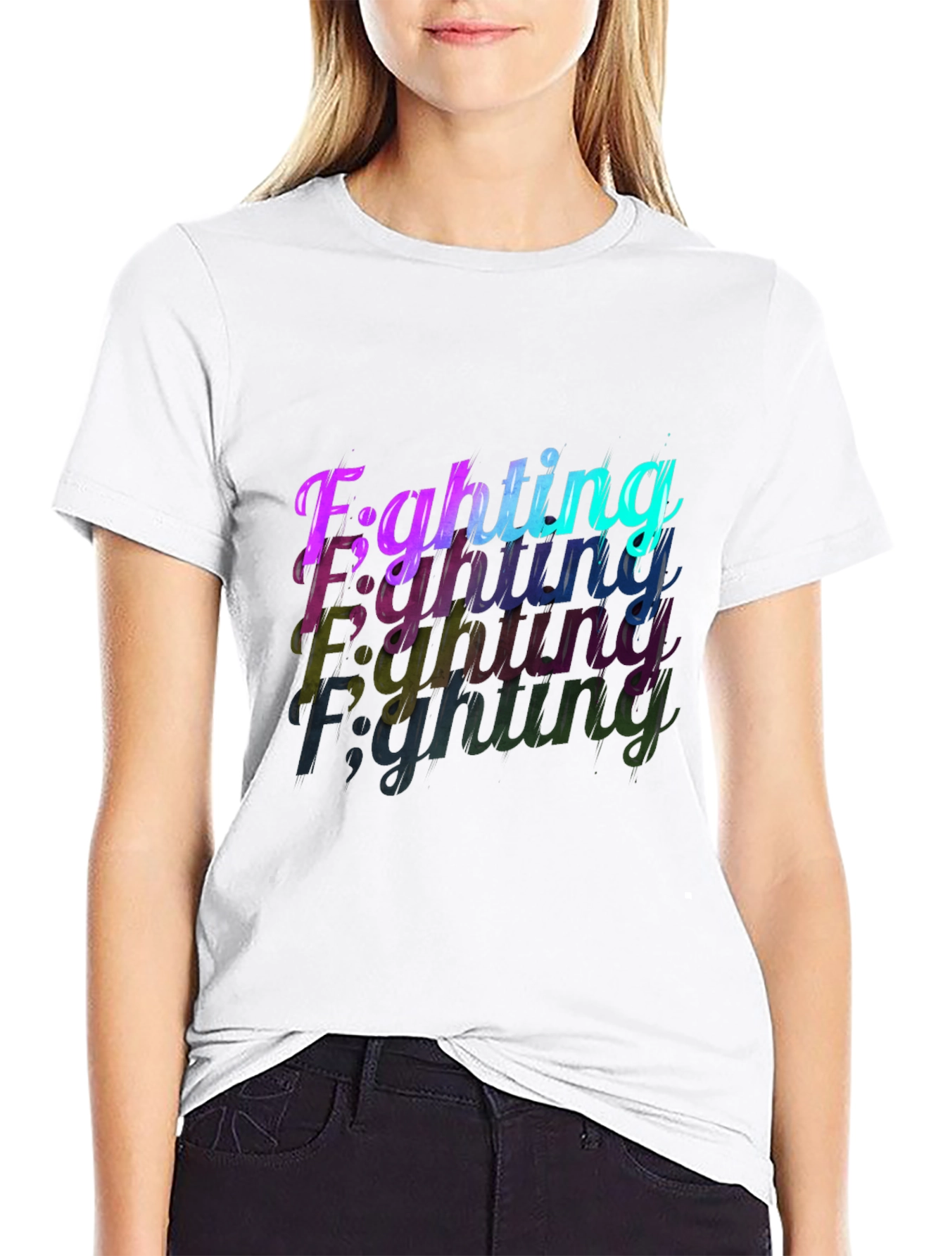 Fighting Graphic Black T-Shirt