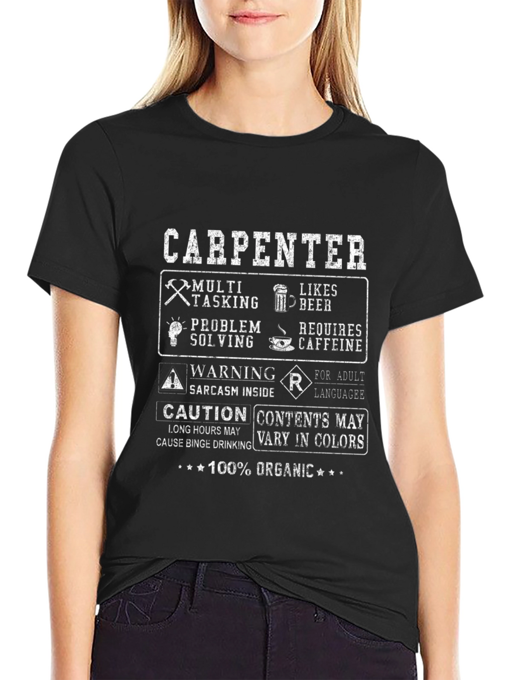 Carpenter T-Shirt: Multi-Tasking Beer & Caffeine Lover