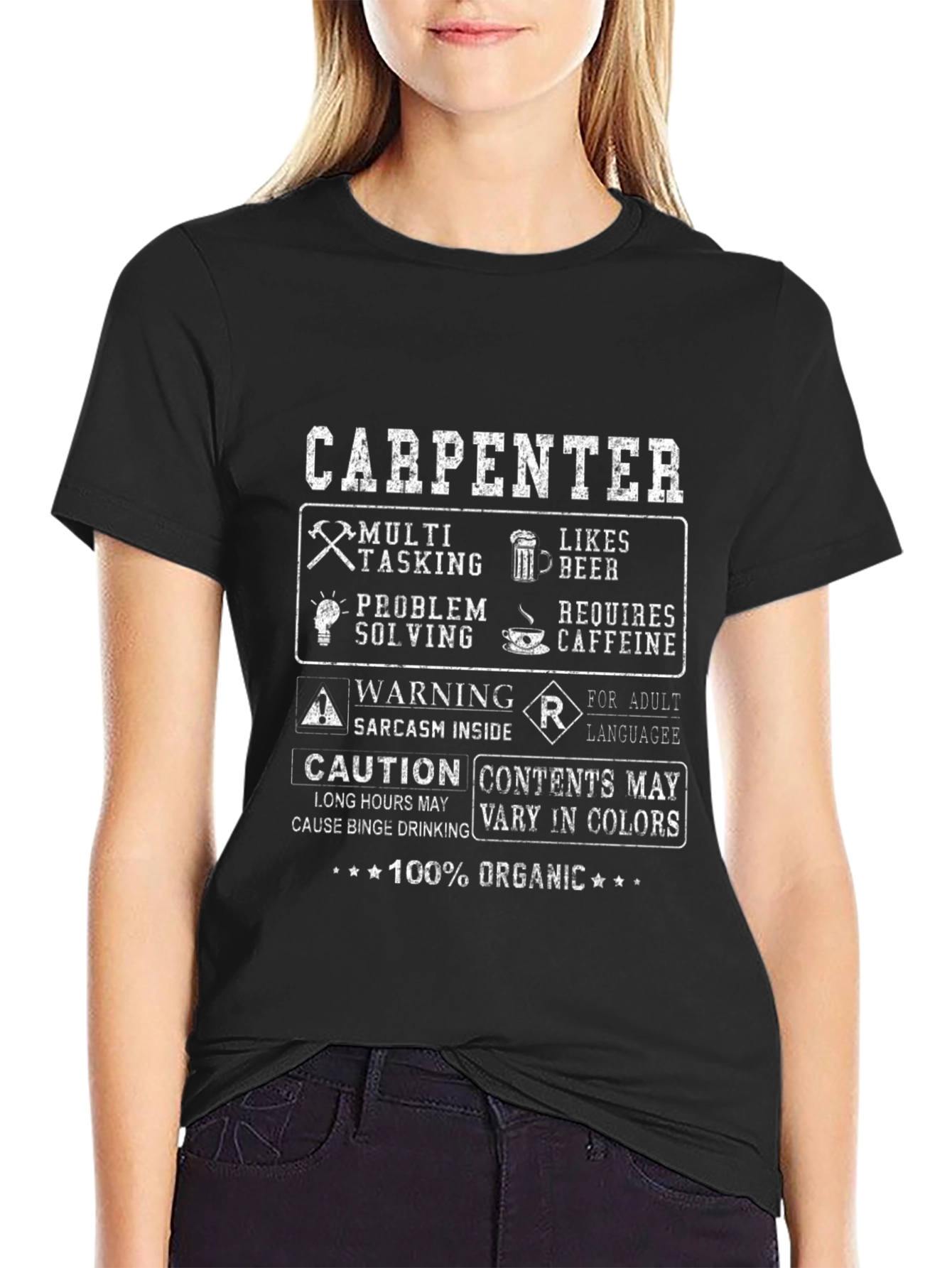 Carpenter T-Shirt: Multi-Tasking Beer & Caffeine Lover
