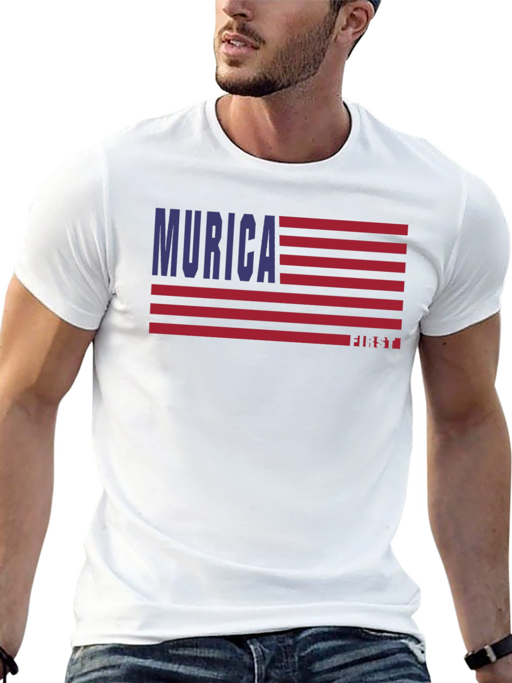 Murica Flag Graphic Tee - Patriotic T-Shirt
