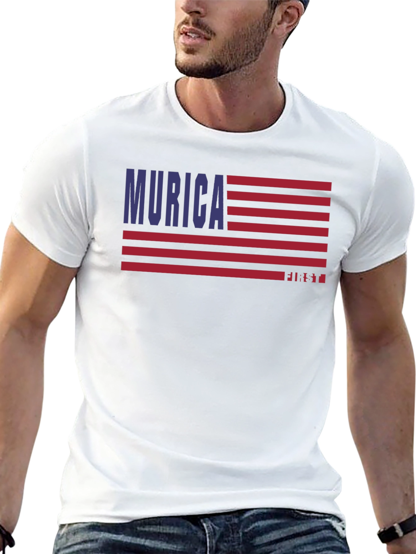Murica Flag Graphic Tee - Patriotic T-Shirt