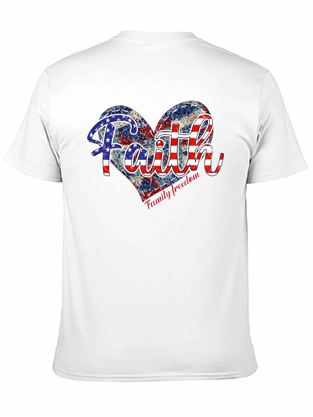 Faith Family Freedom Patriotic Heart T-Shirt