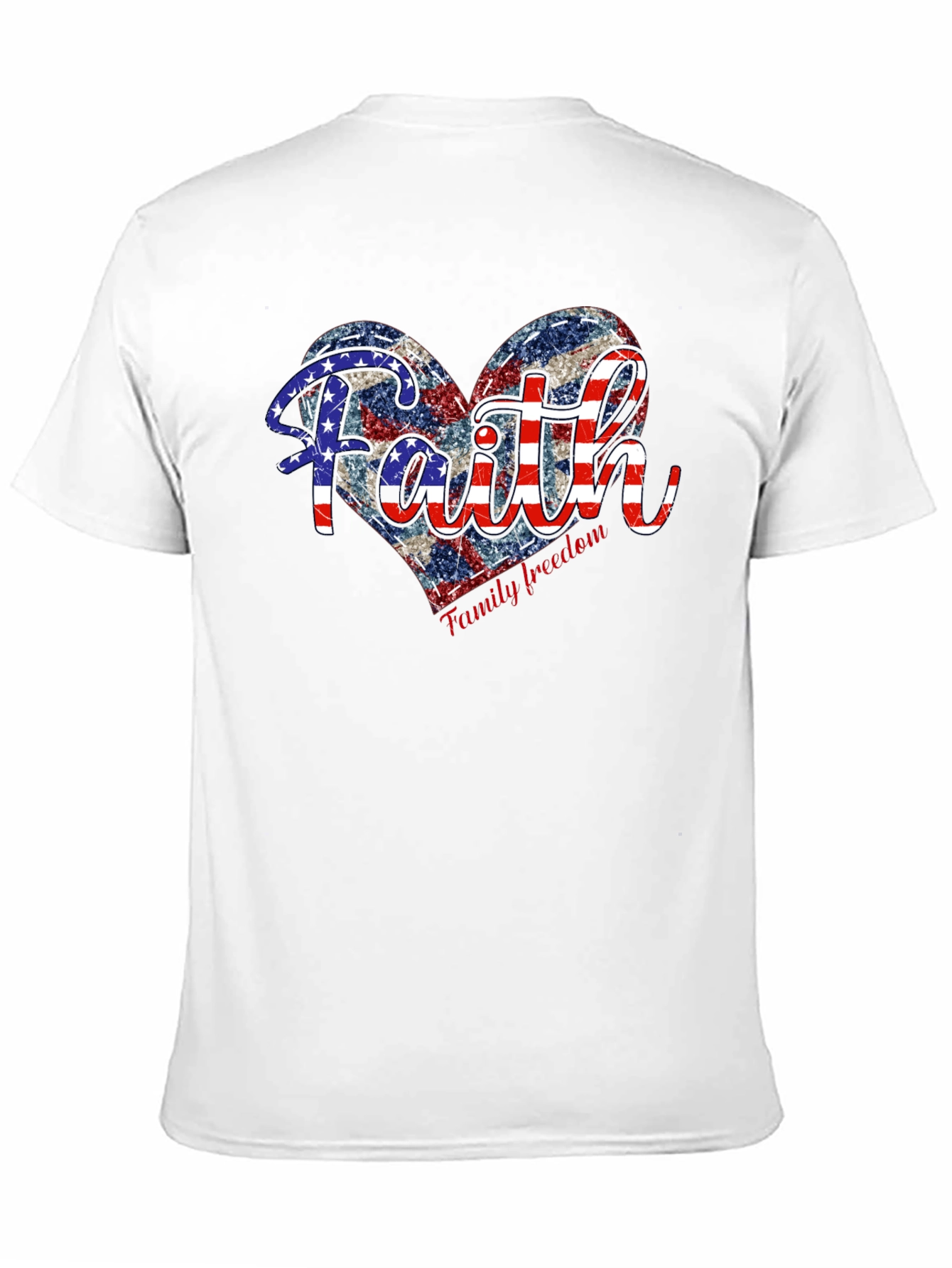 Faith Family Freedom Patriotic Heart T-Shirt