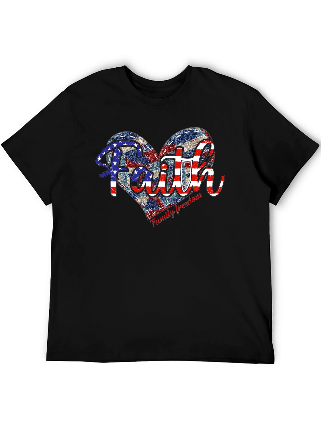 Faith Family Freedom Patriotic Heart T-Shirt