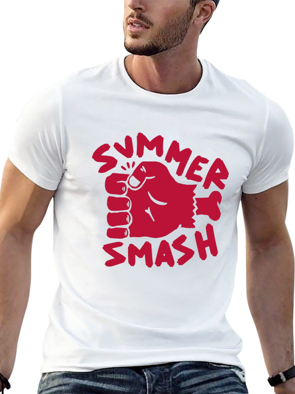 Summer Smash Graphic Tee - Bold Black Cotton T-Shirt
