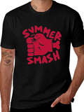Summer Smash Graphic Tee - Bold Black Cotton T-Shirt