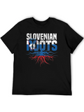 Slovenian Roots Graphic T-Shirt - Black