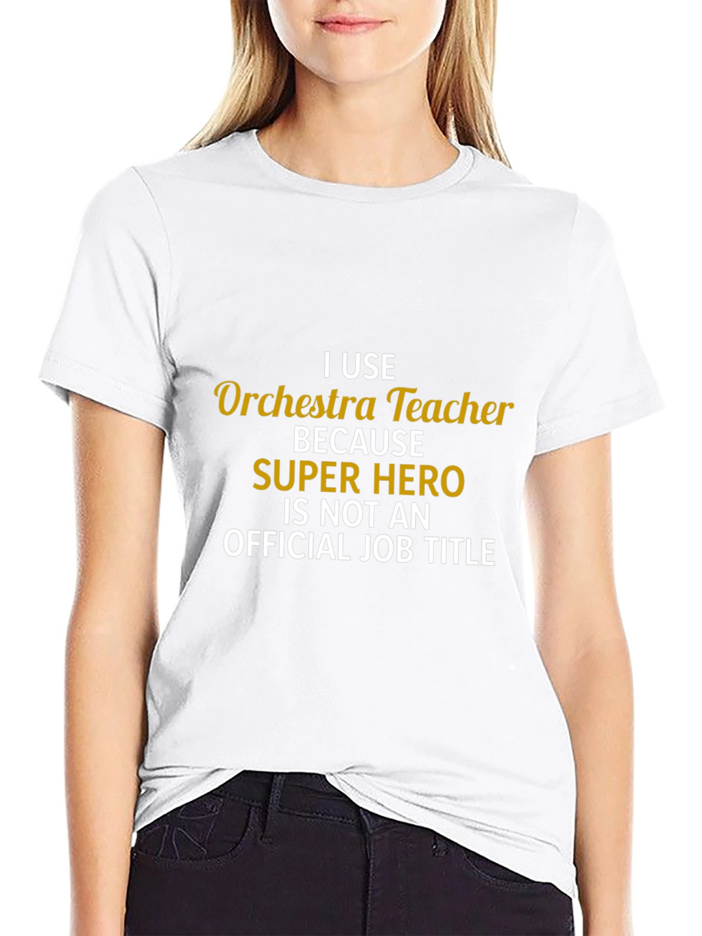 Orchestra Teacher Super Hero Job Title T-Shirt