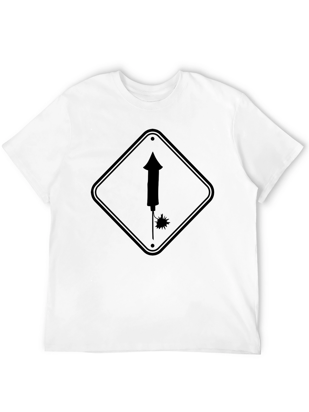 Novelty Firework Sign Black T-Shirt