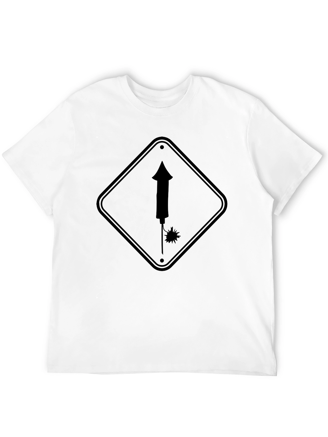 Novelty Firework Sign Black T-Shirt