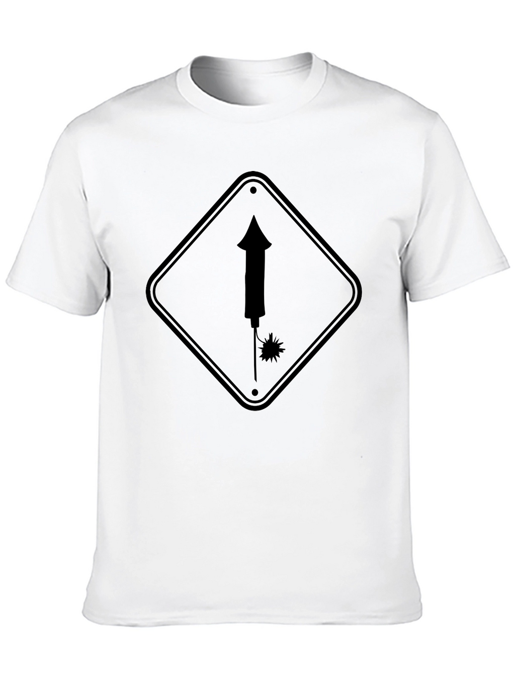 Novelty Firework Sign Black T-Shirt