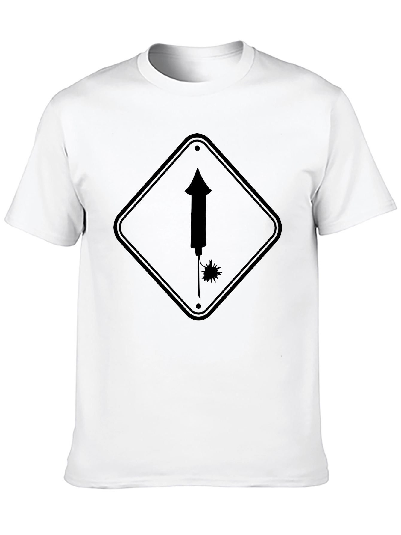 Novelty Firework Sign Black T-Shirt