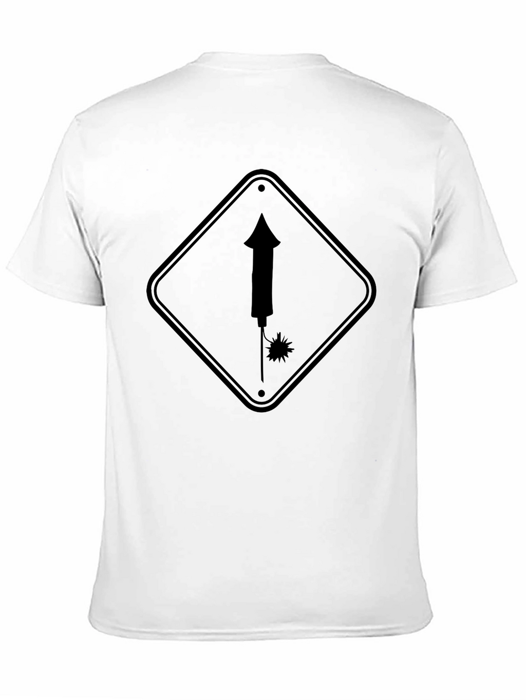 Novelty Firework Sign Black T-Shirt