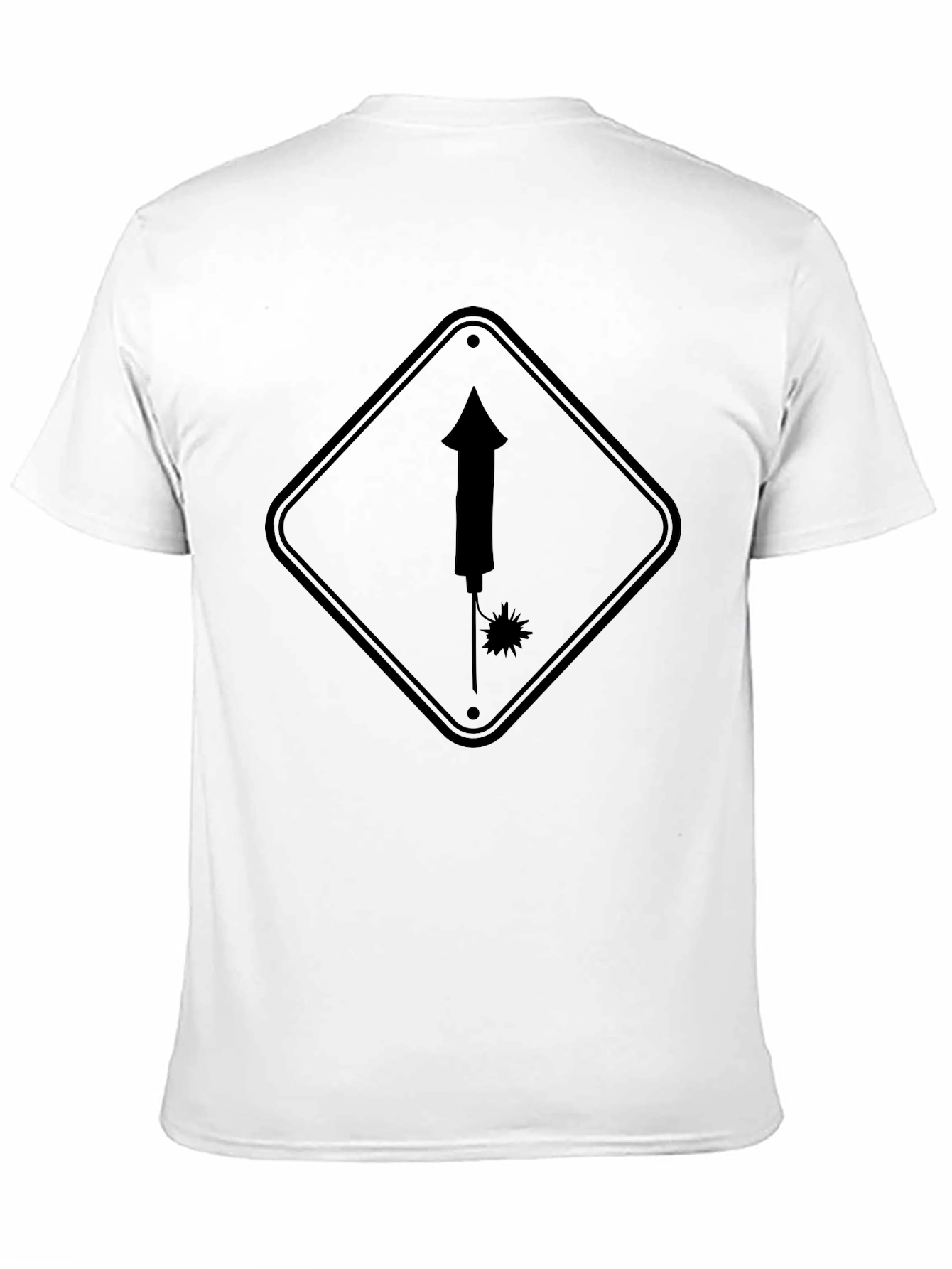 Novelty Firework Sign Black T-Shirt