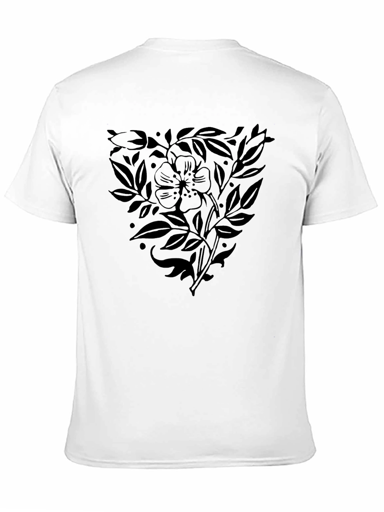 Black Floral Print T-Shirt for Men