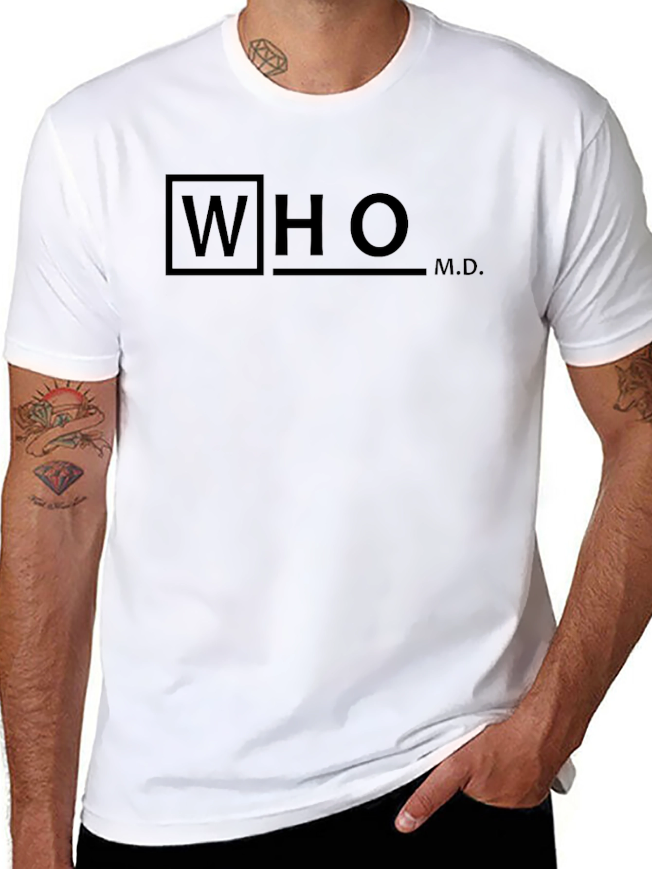 WHO M.D. Black Graphic T-Shirt