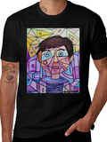 Abstract Geometric Face Graphic T-Shirt