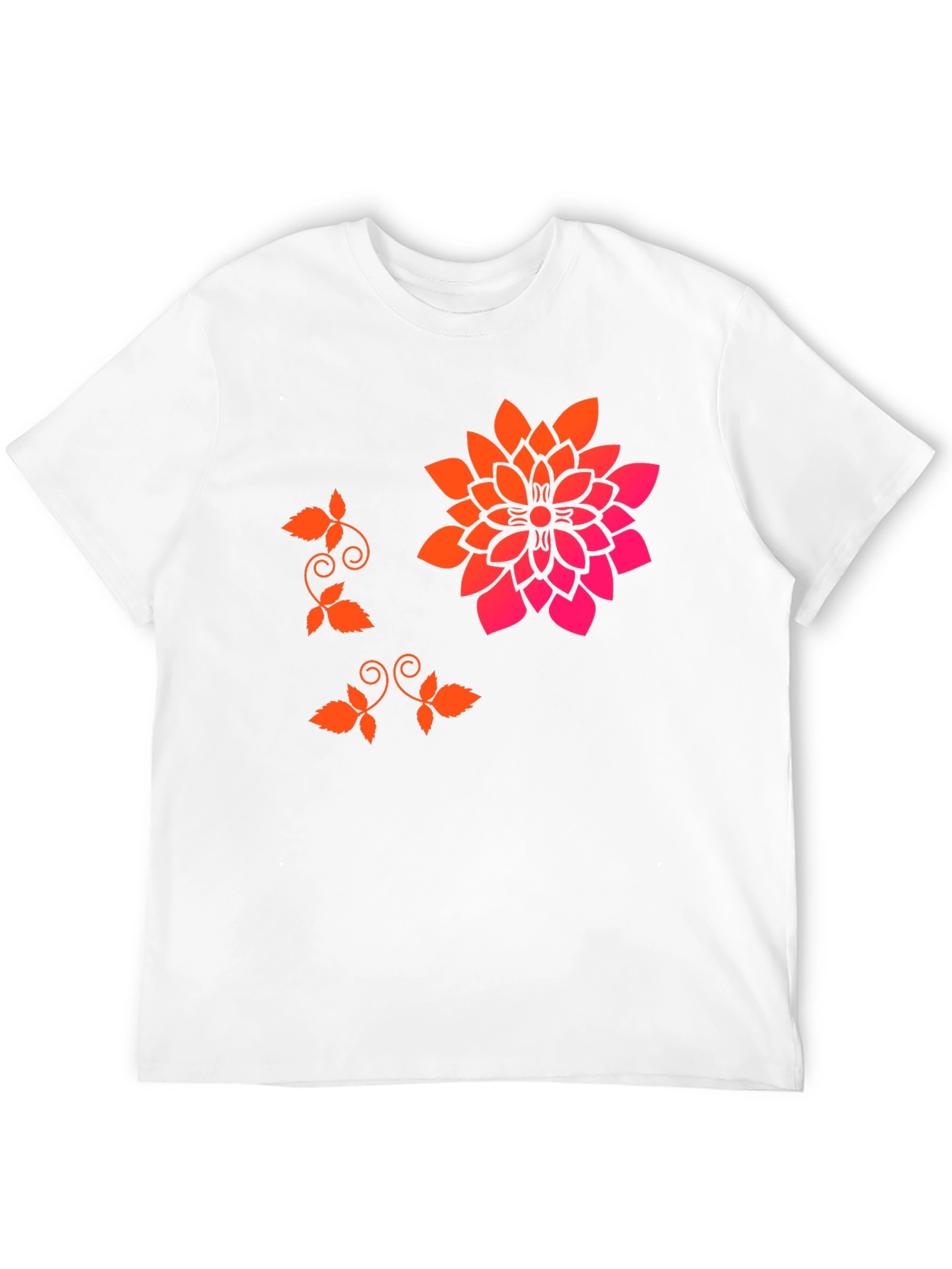 Stylish Black T-Shirt with Floral Accent