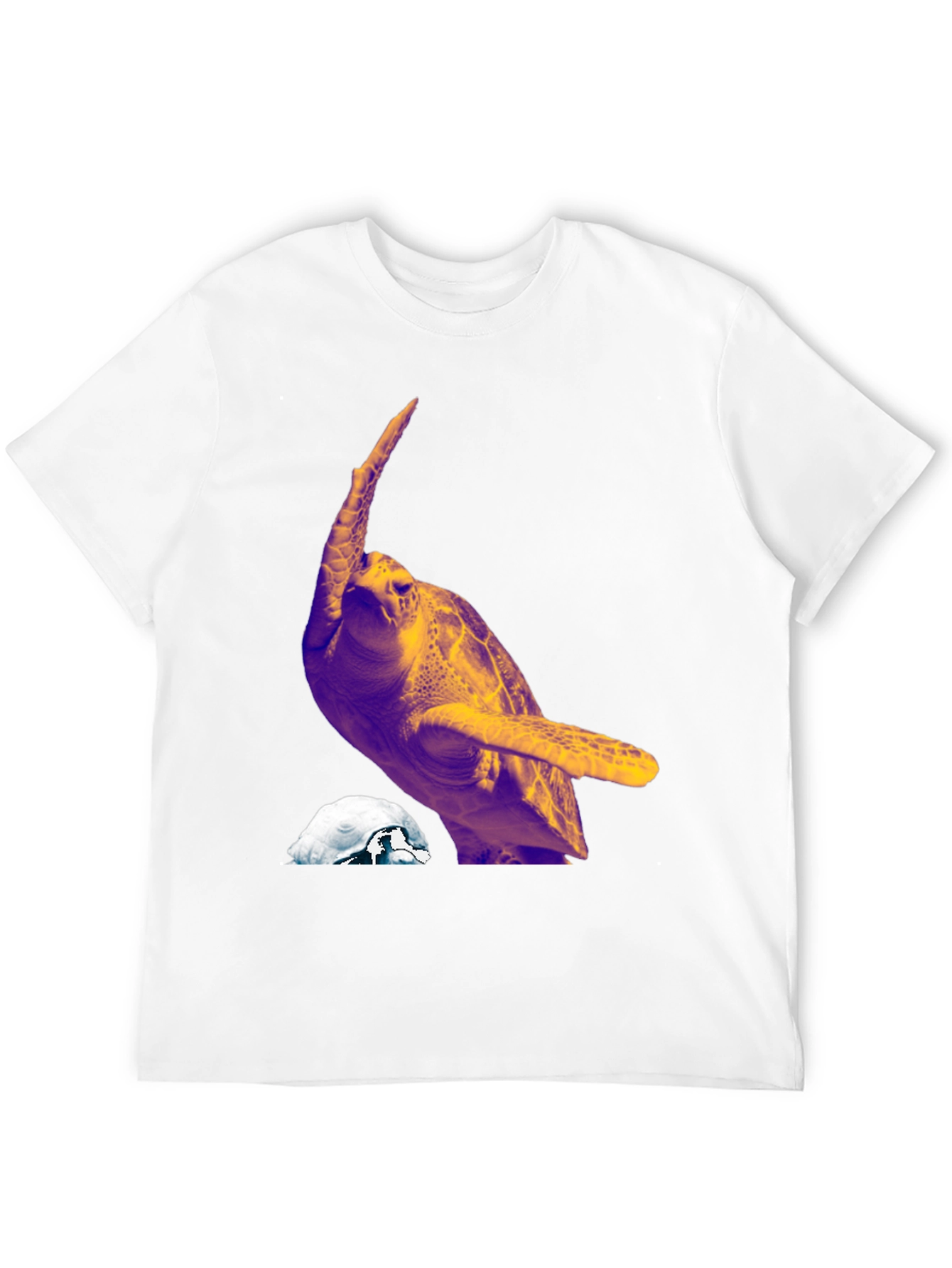 Turtle Graphic Tee - Mens Black Crew Neck T-Shirt