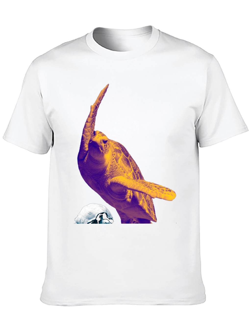Turtle Graphic Tee - Mens Black Crew Neck T-Shirt