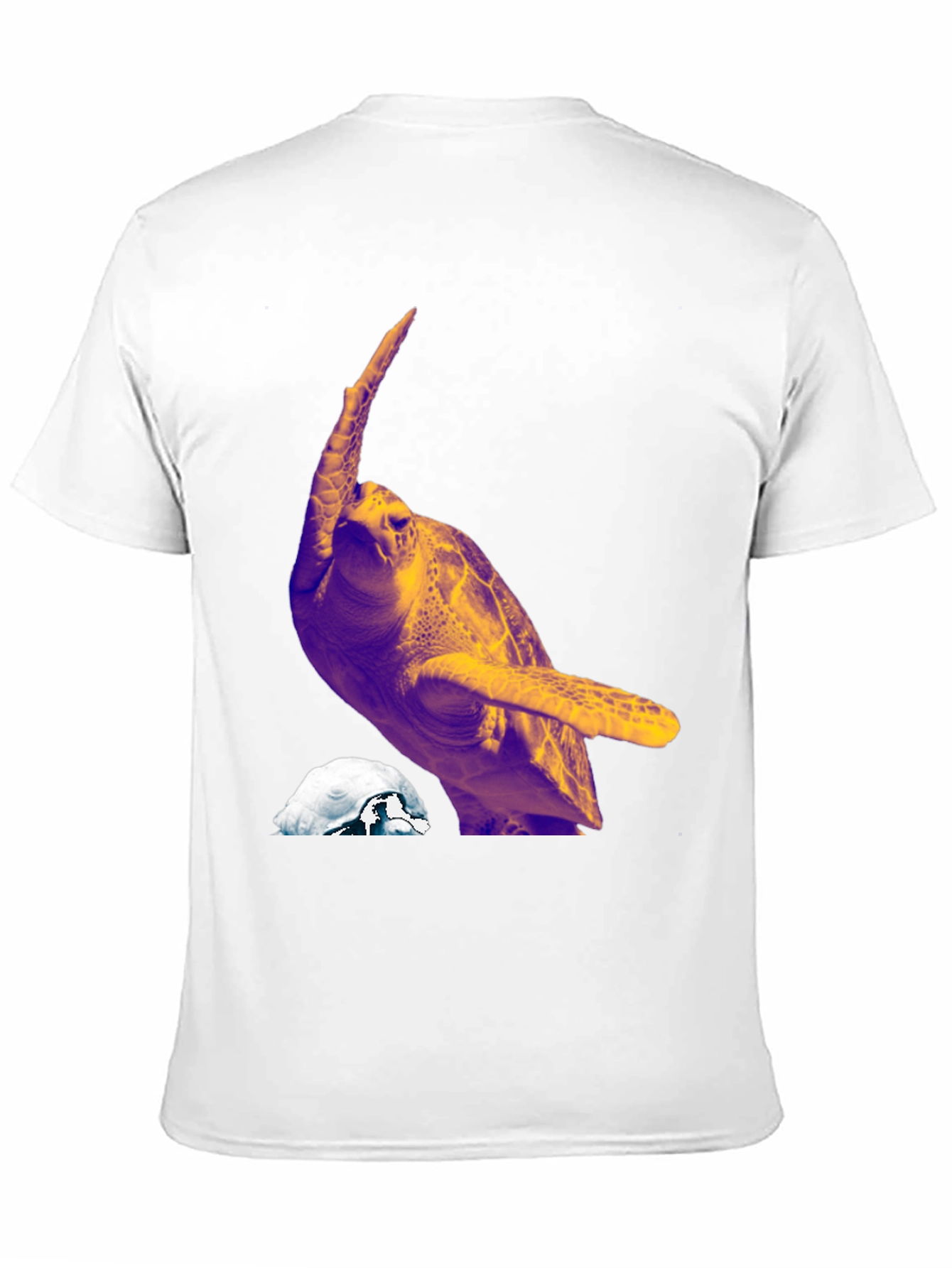Turtle Graphic Tee - Mens Black Crew Neck T-Shirt