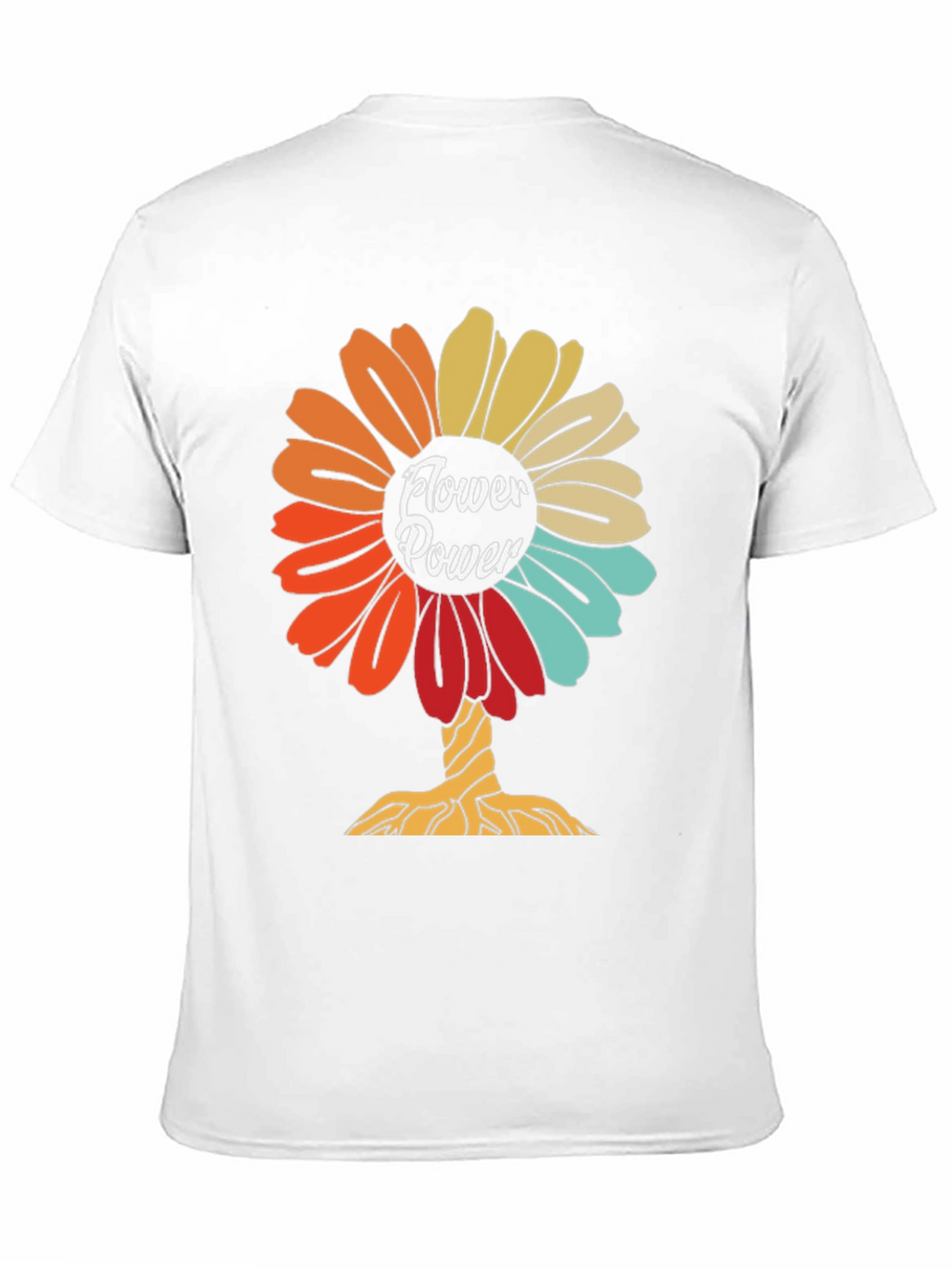 Flower Power Graphic Tee - Retro Design Soft Cotton
