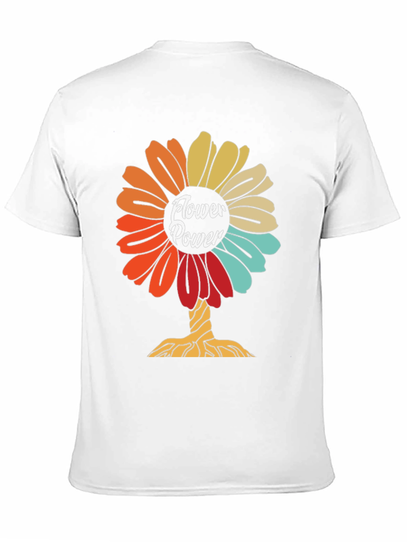 Flower Power Graphic Tee - Retro Design Soft Cotton