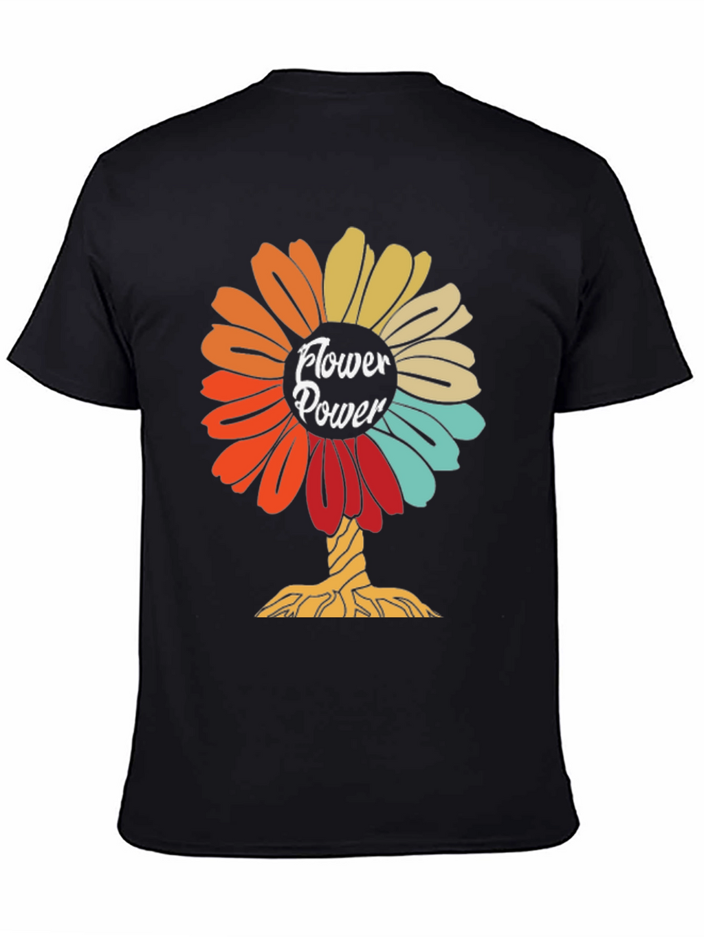 Flower Power Graphic Tee - Retro Design Soft Cotton