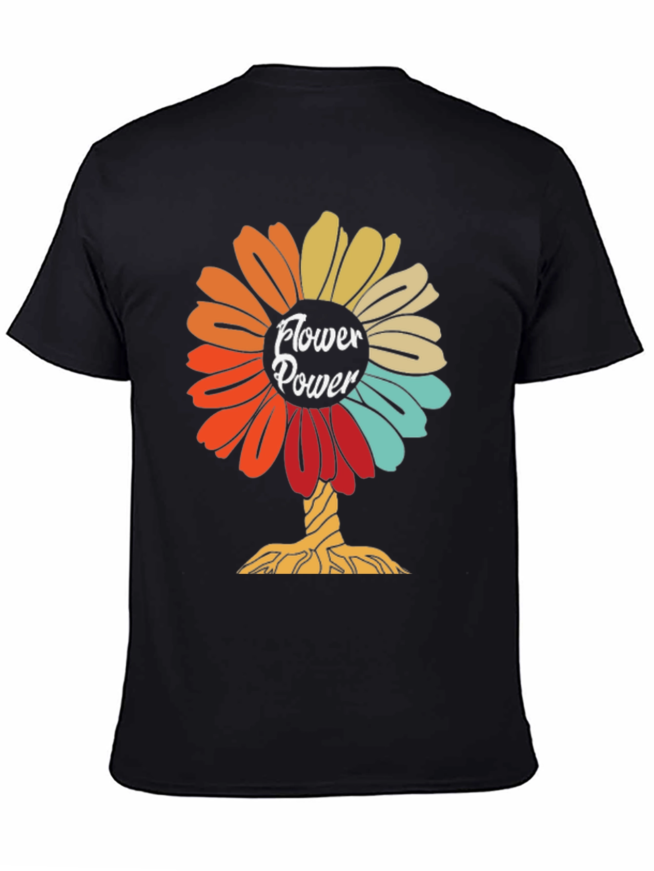 Flower Power Graphic Tee - Retro Design Soft Cotton