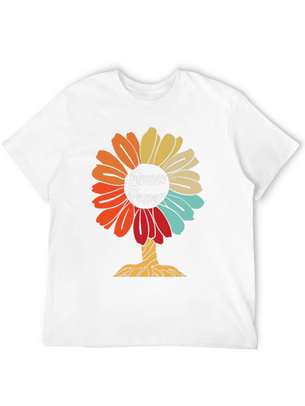 Flower Power Graphic Tee - Retro Design Soft Cotton