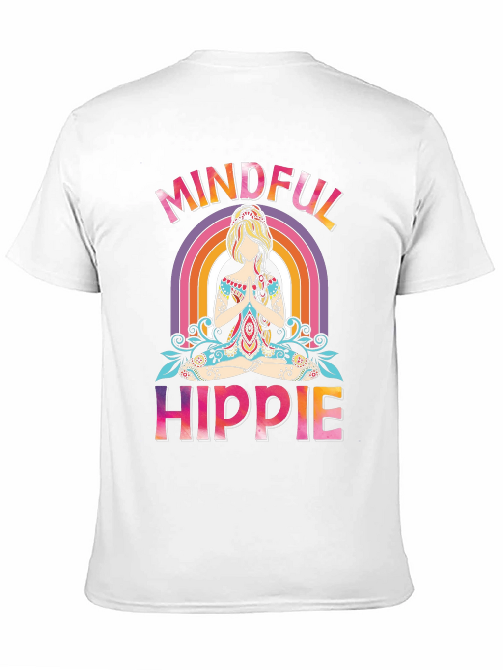 Mindful Hippie Graphic Tee - Rainbow Yoga Shirt