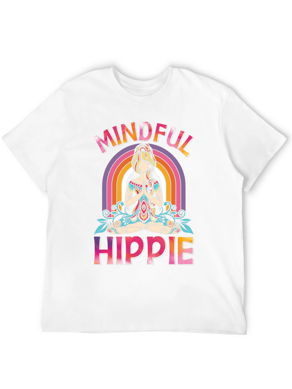 Mindful Hippie Graphic Tee - Rainbow Yoga Shirt