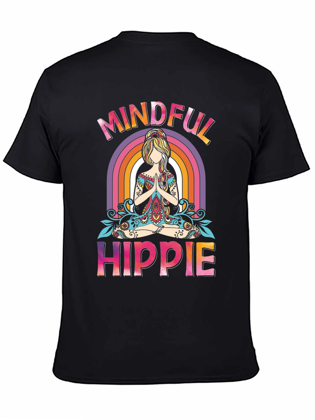 Mindful Hippie Graphic Tee - Rainbow Yoga Shirt
