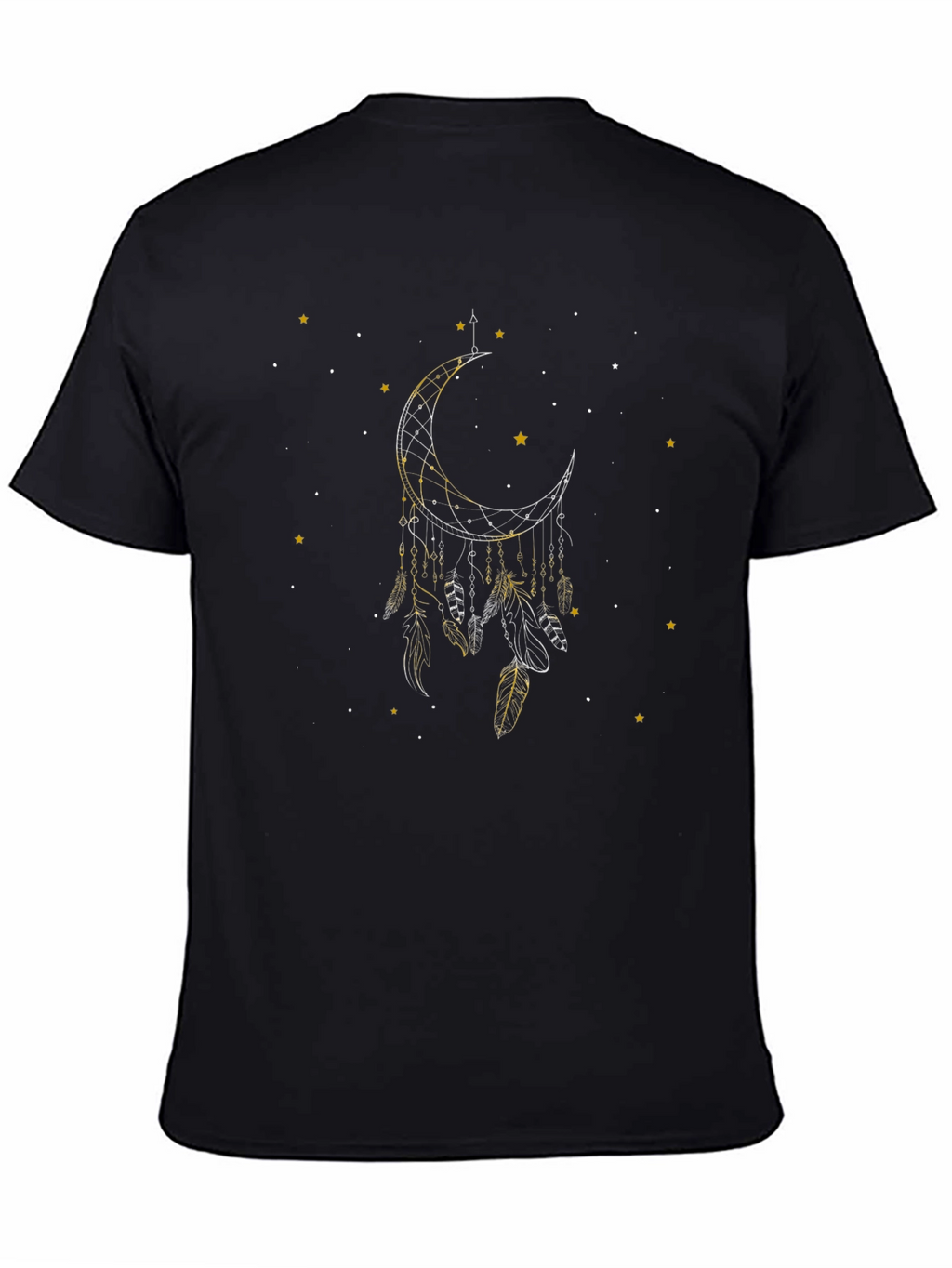 Dreamcatcher Moon Graphic Black T-Shirt