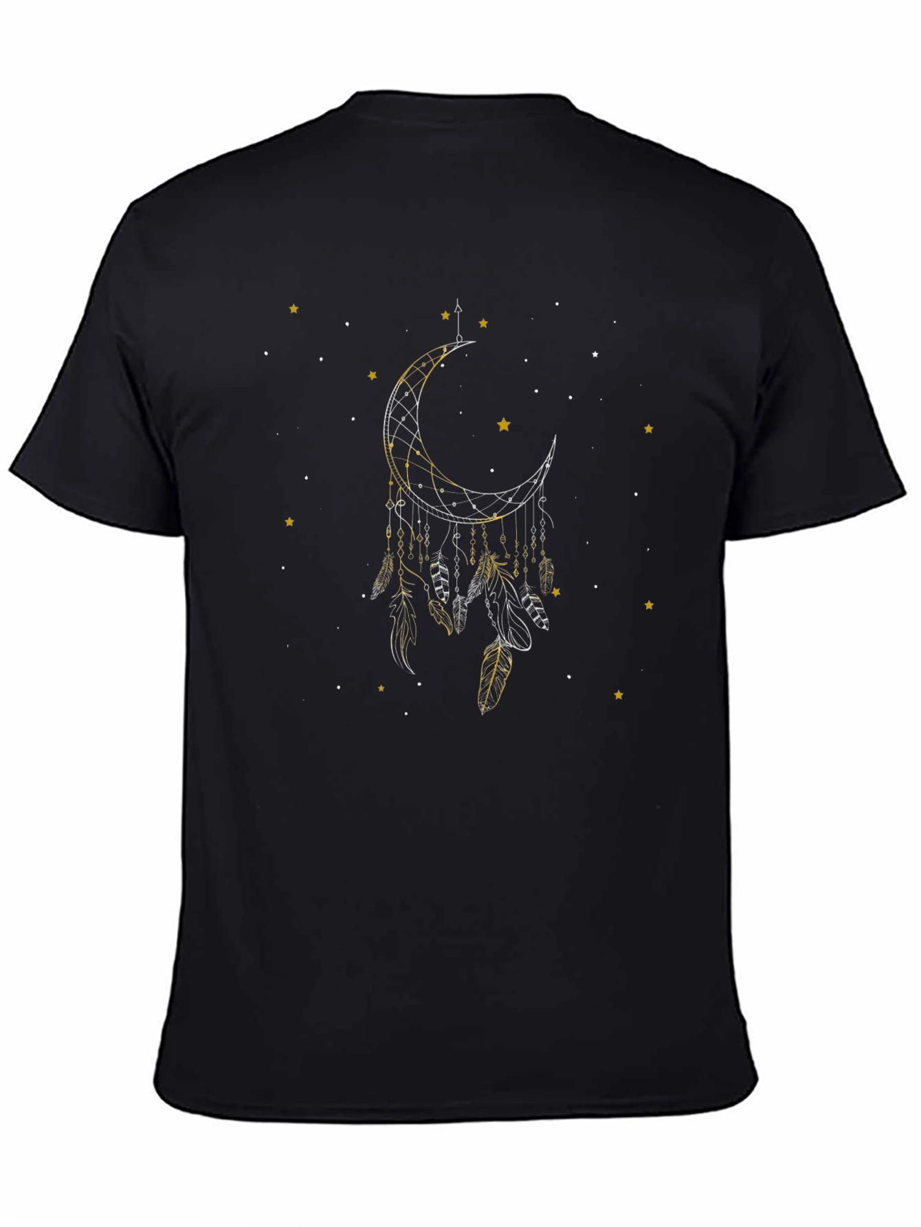 Dreamcatcher Moon Graphic Black T-Shirt