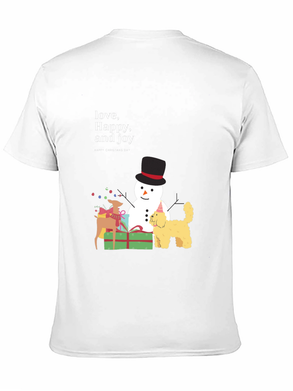 Festive Joy T-Shirt: Love Happy and Joy
