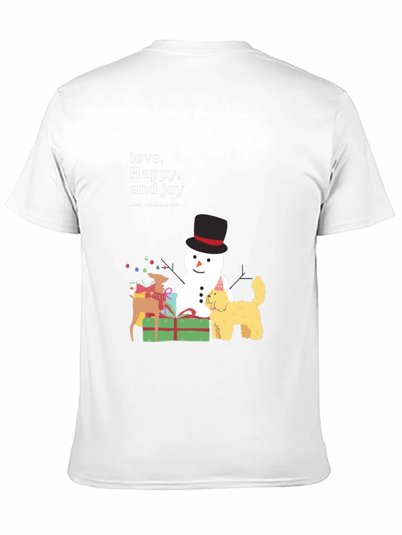 Festive Joy T-Shirt: Love Happy and Joy