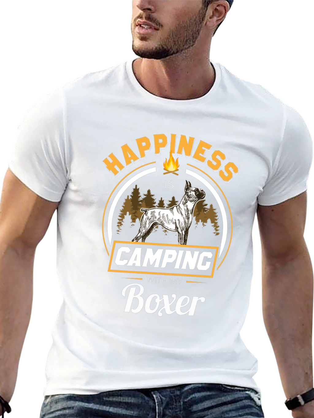Happiness is Camping with My Boxer T-Shirt