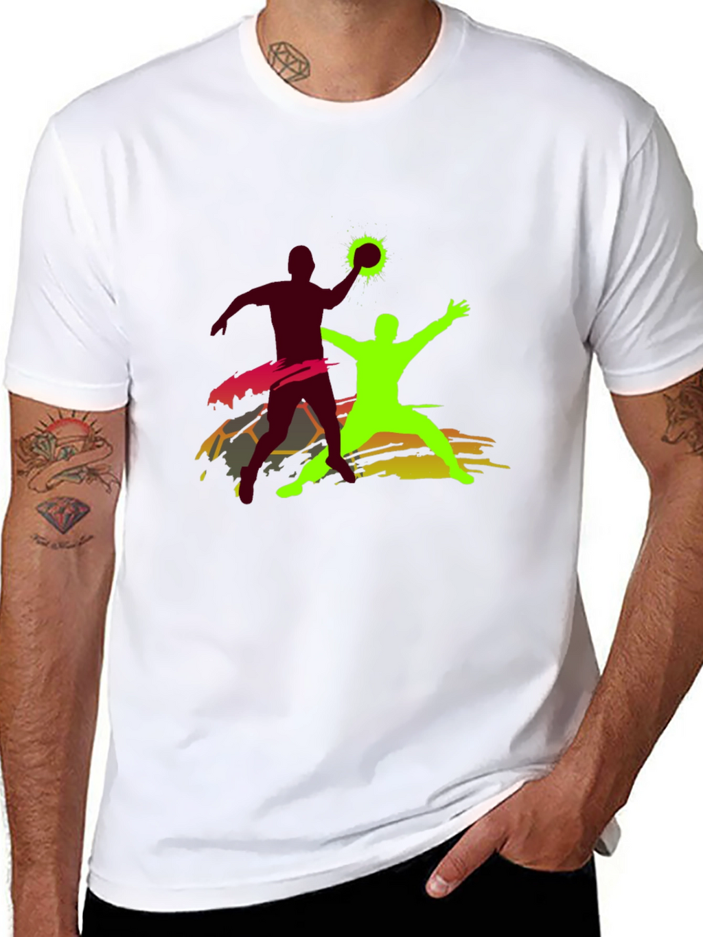 Handball Graphic T-Shirt - Black Cotton Tee