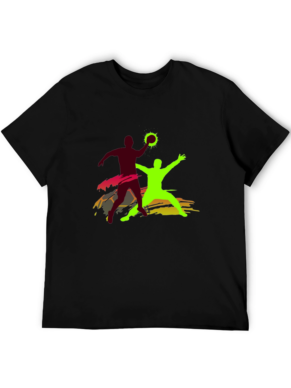 Handball Graphic T-Shirt - Black Cotton Tee