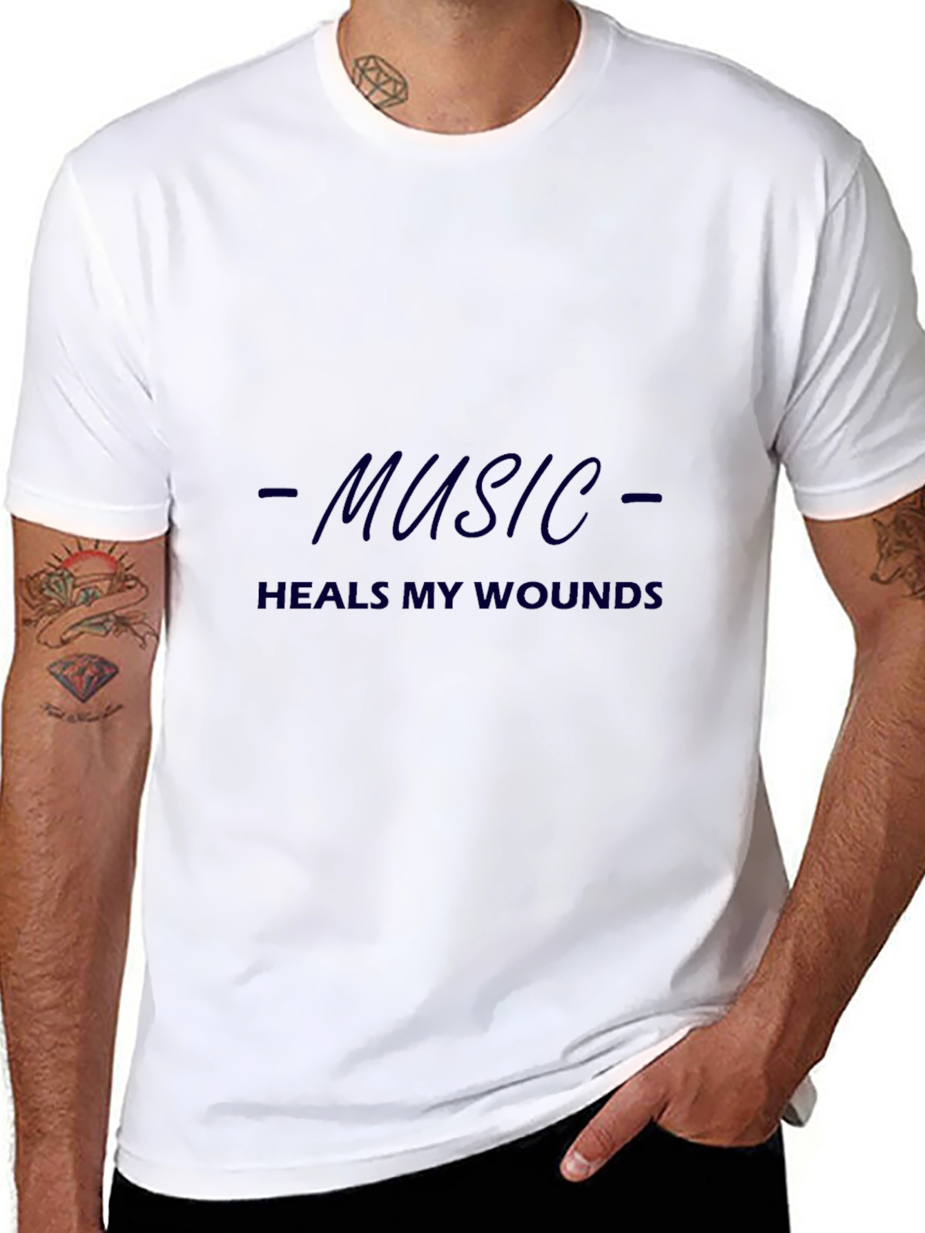 Music Heals Wounds Black Graphic Tee