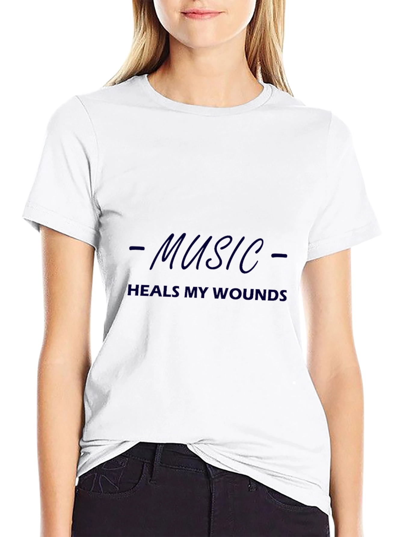 Music Heals Wounds Black Graphic Tee