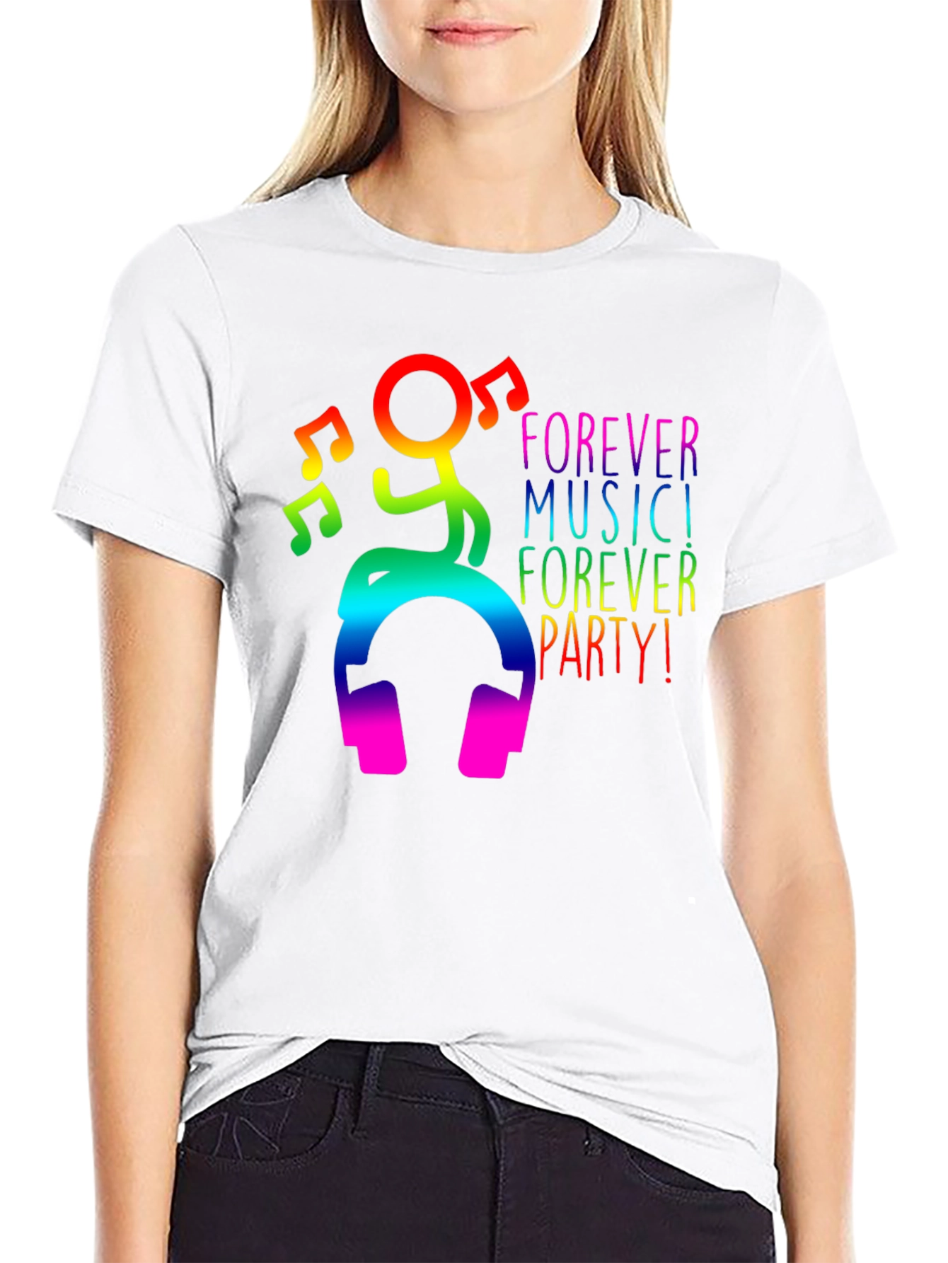 Rainbow Music Party Graphic T-Shirt