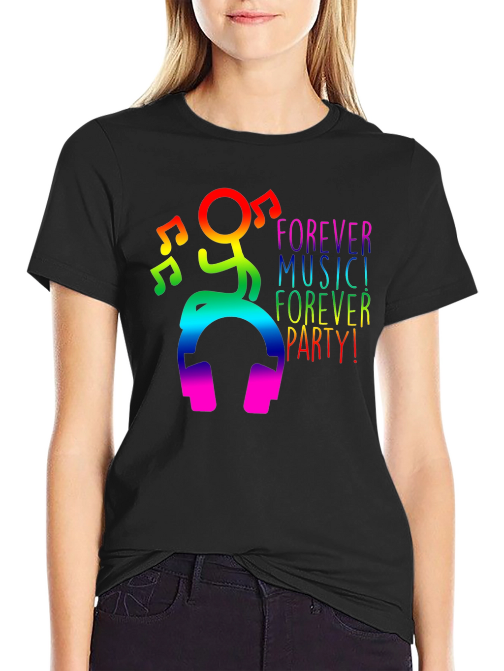 Rainbow Music Party Graphic T-Shirt